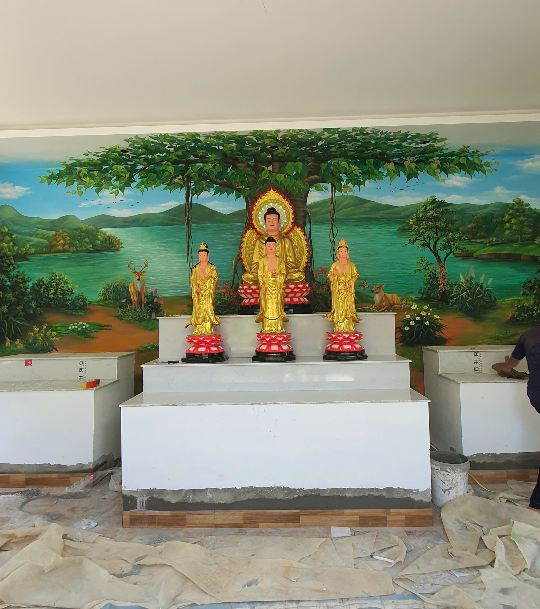 vẽ tranh tường phật giáo