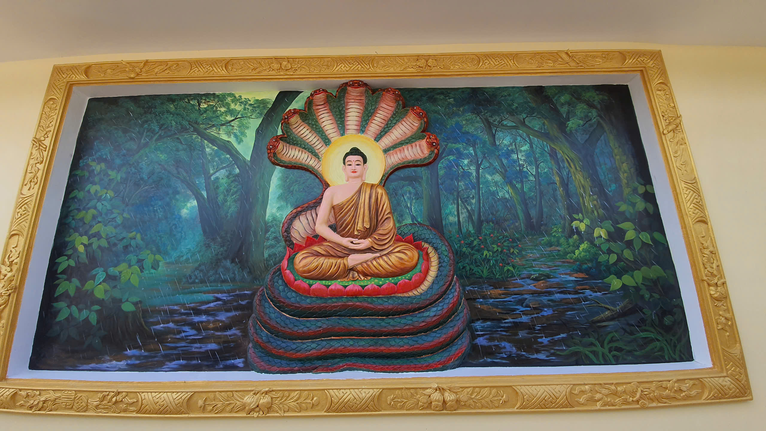 Tranh Phật giáo vẽ tay theo yêu cầu cho chùa, phòng thờ