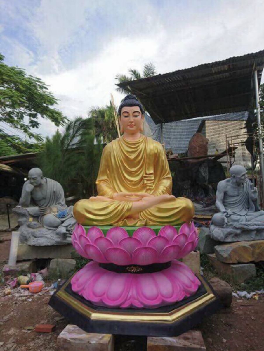 Điêu khắc tượng Phật xi măng đẹp