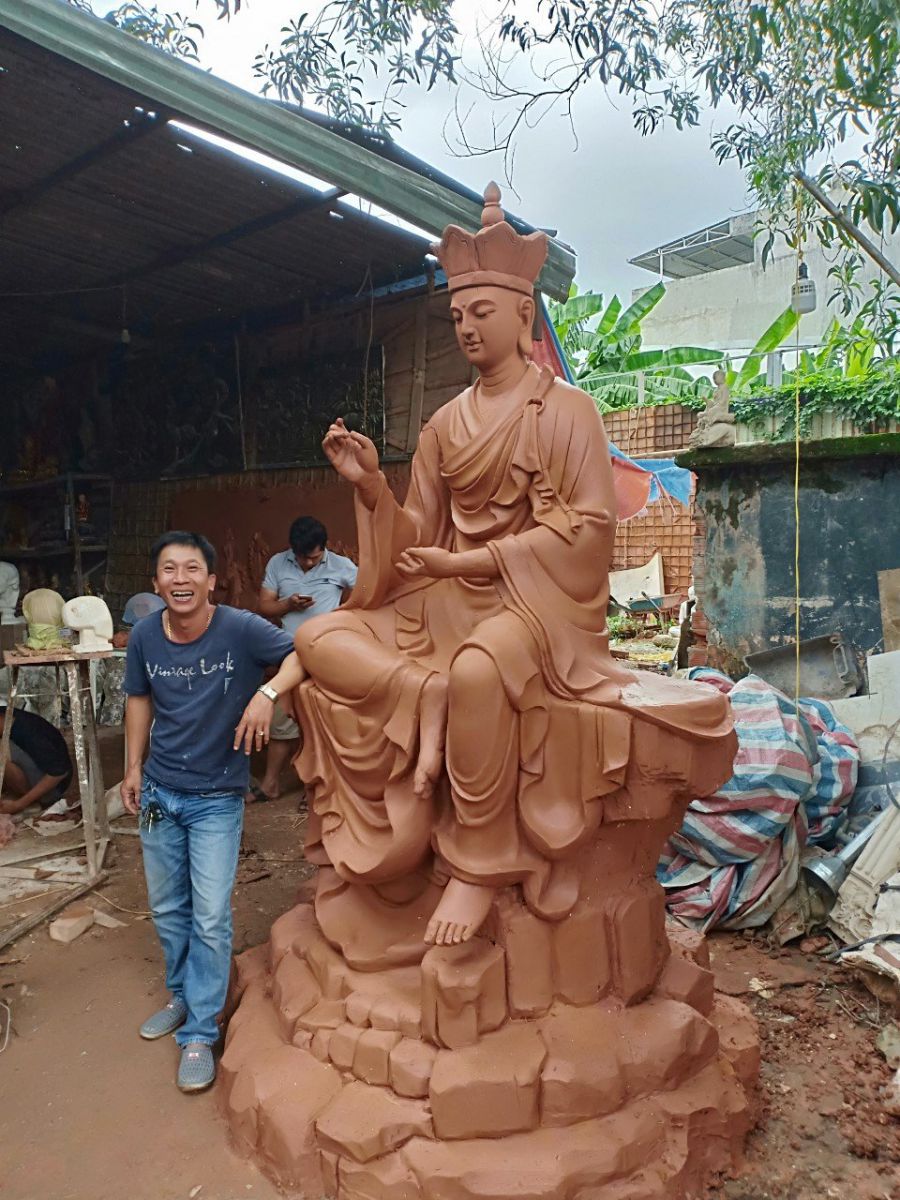 Điêu khắc tượng Phật xi măng theo yêu cầu