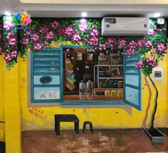 Nhận vẽ tranh tường quán cafe chuyên nghiệp