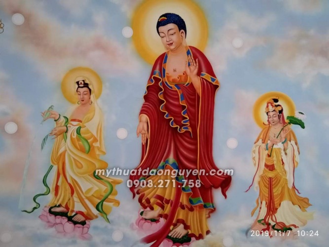 Vẽ tranh tường Phật giáo ấn tượng