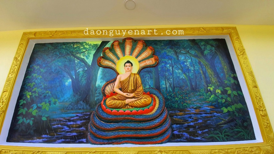 Vẽ tranh tường trang trí Phật giáo